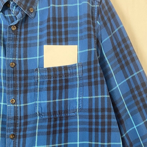 Faded Glory Flannel Button-Down Shirt Blue Plaid Men’s Large - Picture 3 of 8